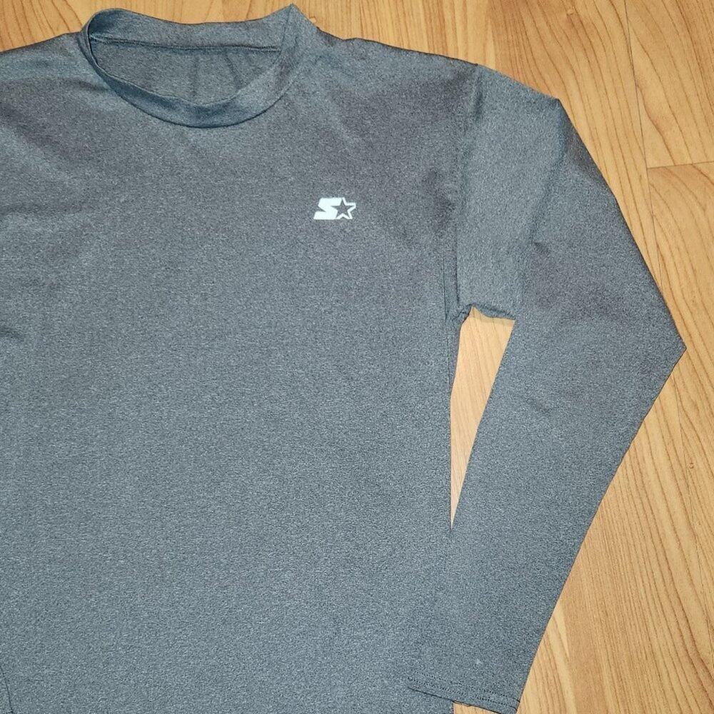Starter Training Shirt Women's Size M Gray Long Sleeve Crew Neck Quick Dri Star - Picture 2 of 7
